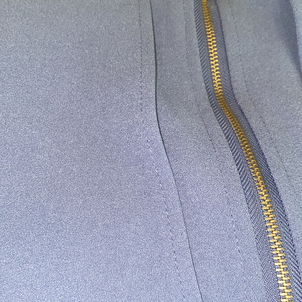 Zip Up Long Line Trench Coat Jacket, with Waist Belt, Blue - Picture 8 of 12